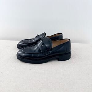 Tony Bianco Leather Slip On Chunky Sole Loafers Shoes Black Women's Size US 8